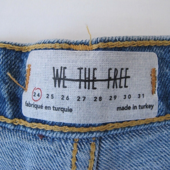 Free People Boho Jean Shorts NWT 24 Tapestry Inset - Picture 4 of 7